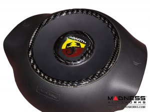 FIAT 500 Steering Wheel Center Trim - Large Ring Trim - Carbon Fiber